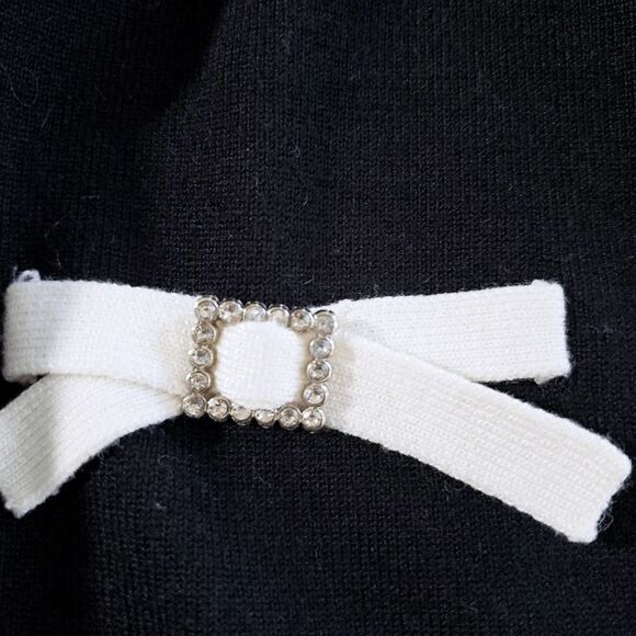 Requirements Petite Black White Rhinestone Layered Look Cardigan Size PL - Picture 9 of 9